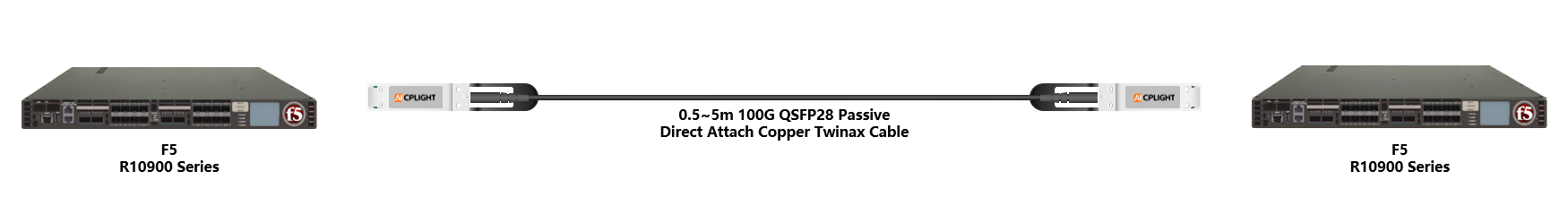 F5 Serise links：100G QSFP28 to 100G QSFP28