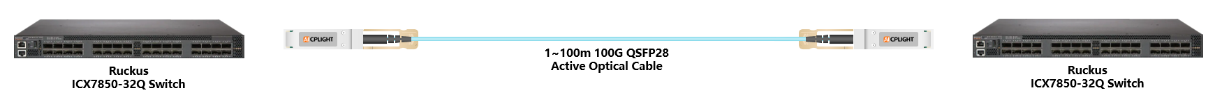 Ruckus ICX Switch links：100G QSFP28 to 100G QSFP28