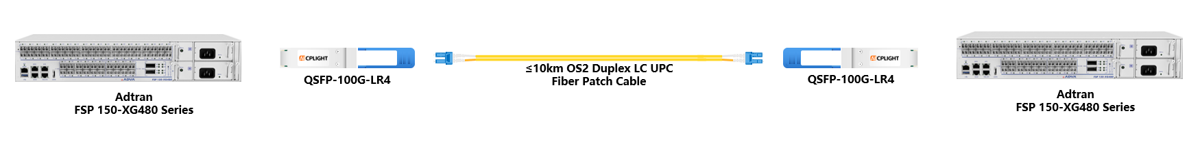 Adtran Device links：100G QSFP28 to 100G QSFP28