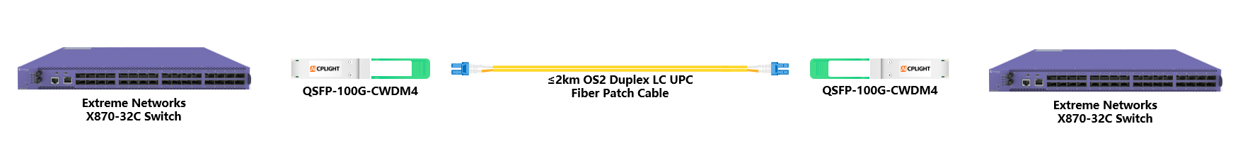 Extreme Switch links：100G QSFP28 to 100G QSFP28