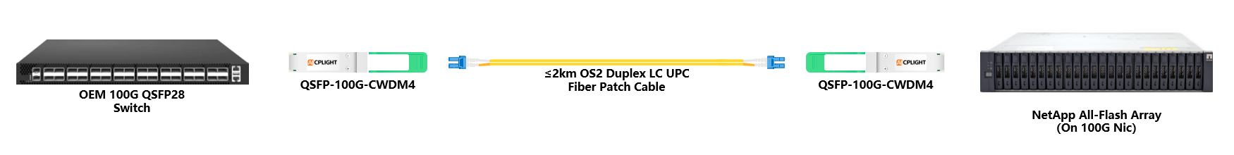 NetApp  Server to Switch links：100G QSFP28 to 100G QSFP28