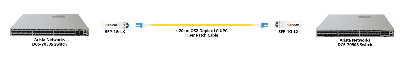 Arista Switch links：1G SFP to 1G SFP