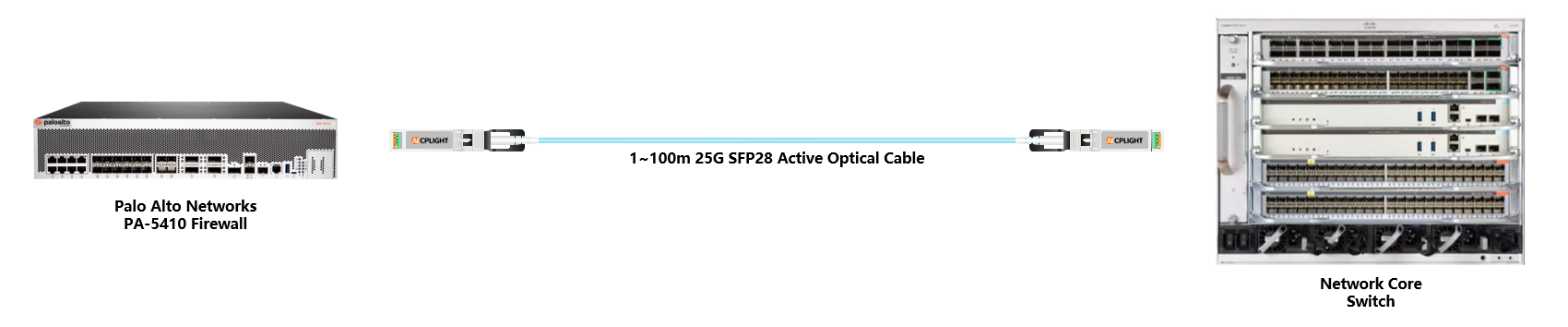 Palo Alto  Firewall to Core Switch links：25G To 25G