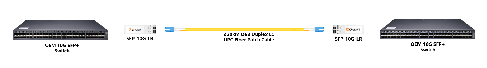 OEM Switch links：10G SFP+ to 10G SFP+