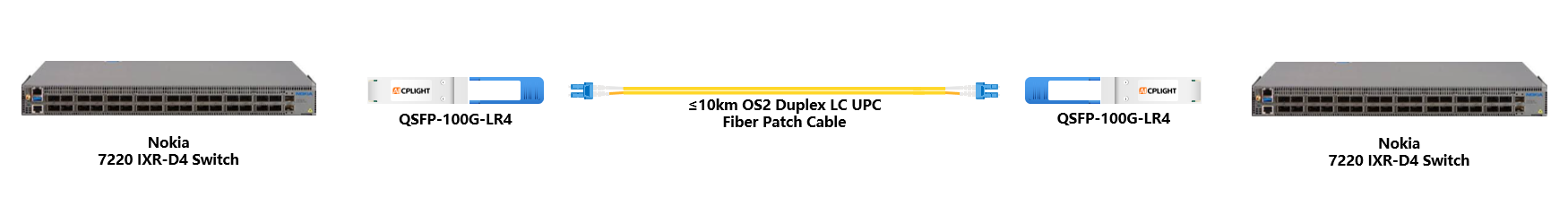 Nokia Switch  links：100G QSFP28 to 100G QSFP28