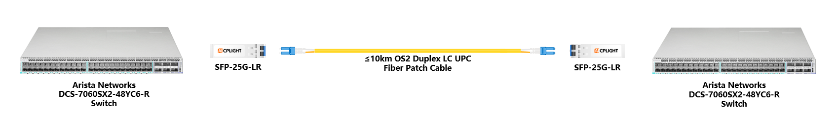 Arista Switch links：25G SFP28 to 25G SFP28