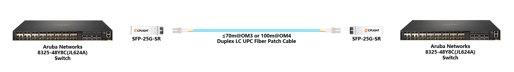 HPE Aruba Switch links：25G SFP28 to 25G SFP28