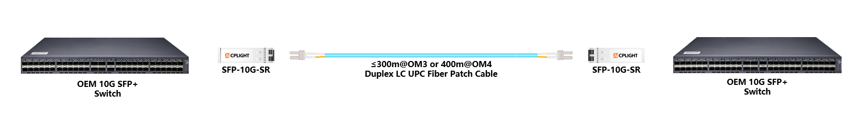 OEM Switch links：10G SFP+ to 10G SFP+