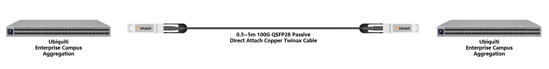 Ubiquiti  Switch links：100G QSFP28 to 100G QSFP28