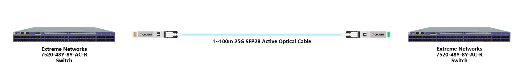 Extreme Switch links：25G To 25G