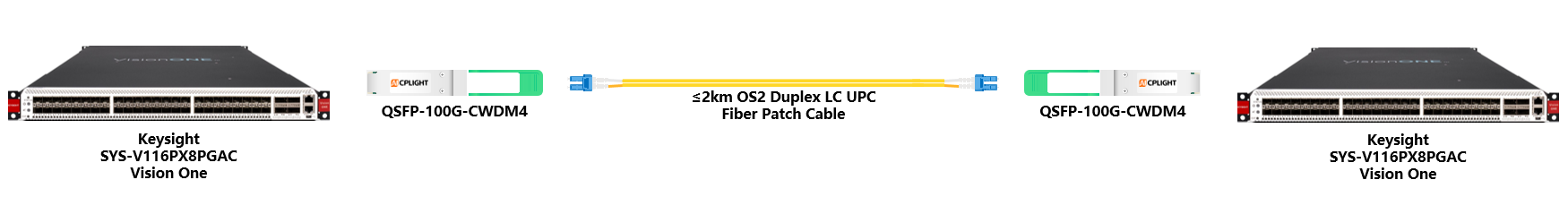 Keysight Network Packet Brokers links：100G QSFP28 to 100G QSFP28