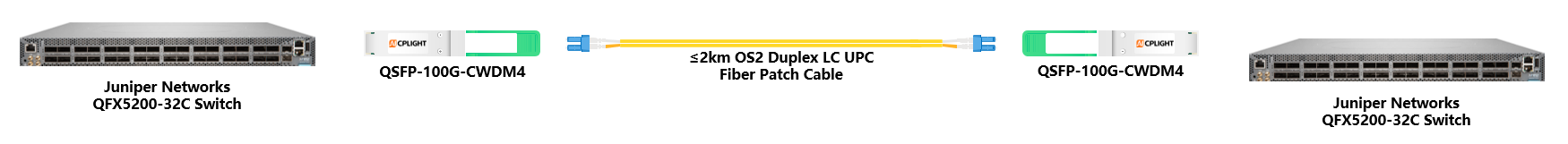 Juniper Switch links：100G QSFP28 to 100G QSFP28