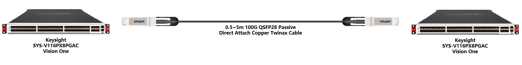 Keysight Network Packet Brokers links：100G QSFP28 to 100G QSFP28