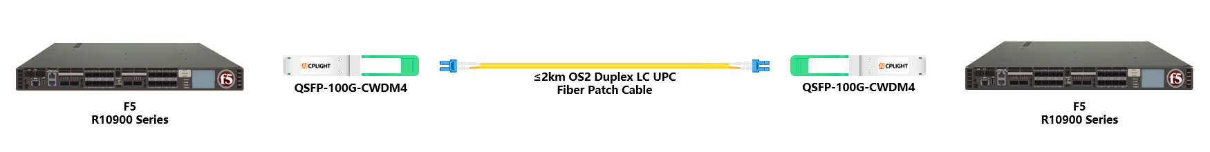 F5 Serise links：100G QSFP28 to 100G QSFP28