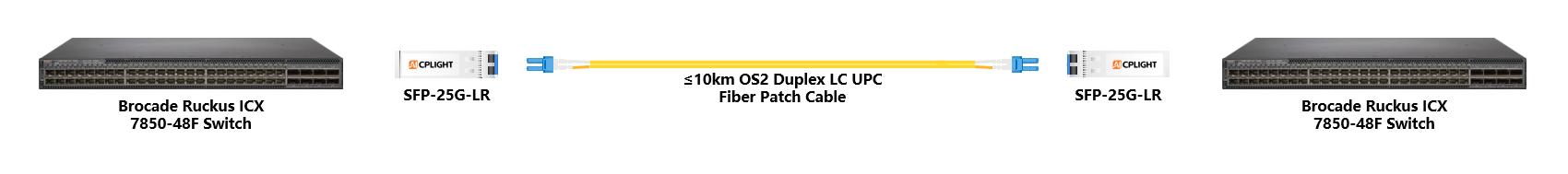 Brocade ICX Switch links：25G SFP28 to 25G SFP28