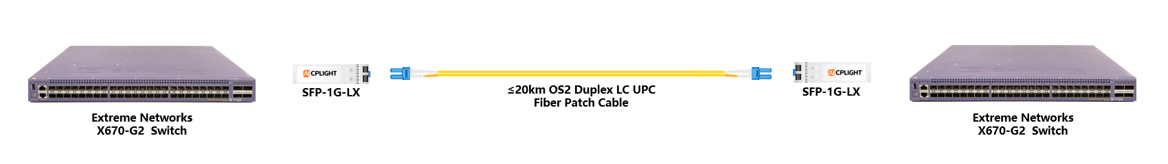 Extreme Switch links：1G SFP to 1G SFP