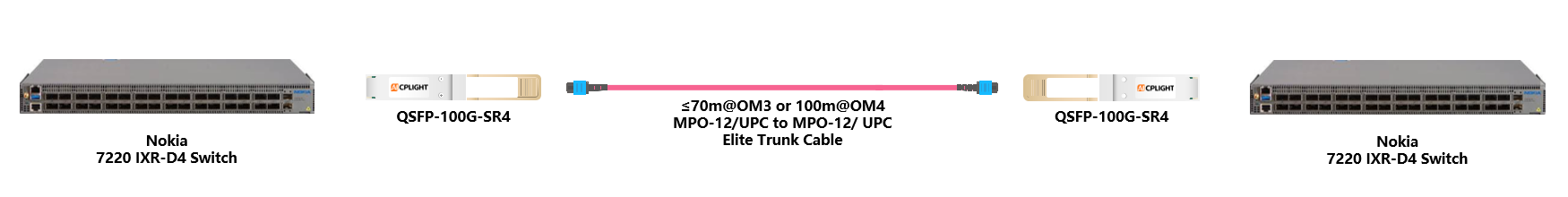 Nokia Switch  links：100G QSFP28 to 100G QSFP28