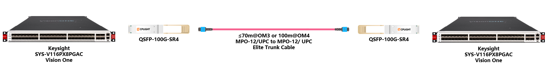 Keysight Network Packet Brokers links：100G QSFP28 to 100G QSFP28