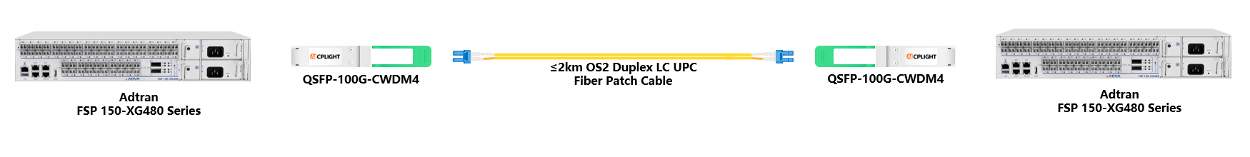 Adtran Device links：100G QSFP28 to 100G QSFP28