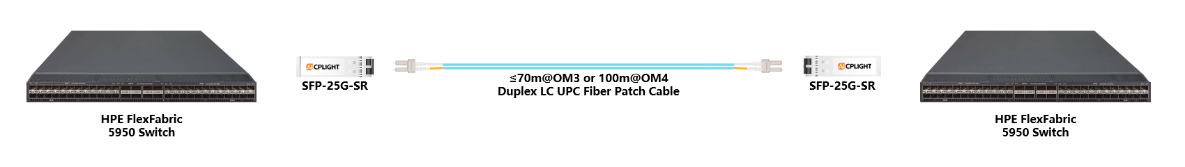 HPE FlexFabric Switch links：25G SFP28 to 25G SFP28