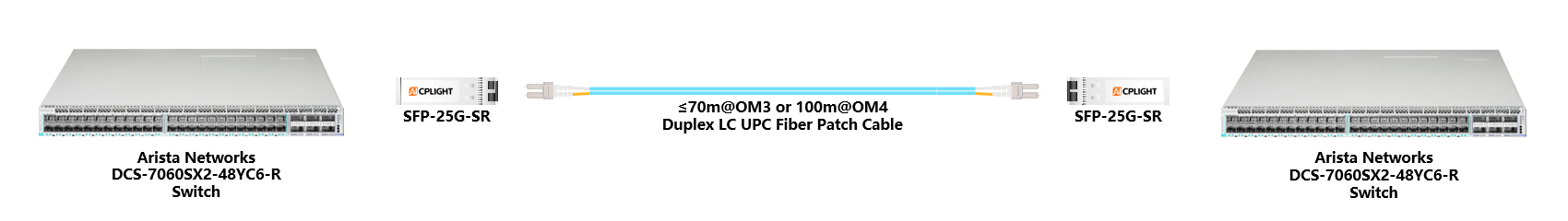 Arista Switch links：25G SFP28 to 25G SFP28
