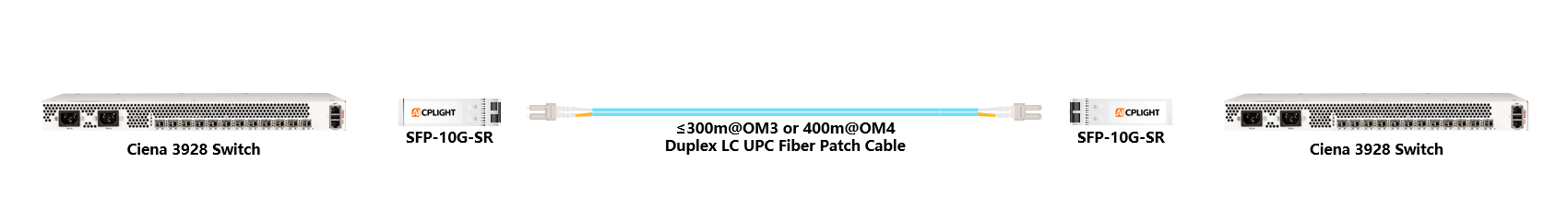 Ciena Switch links：10G SFP+ to 10G SFP+