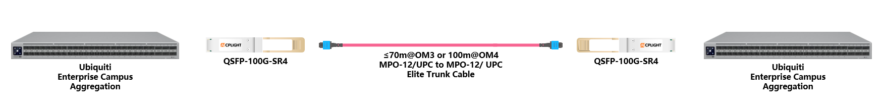 Ubiquiti  Switch links：100G QSFP28 to 100G QSFP28