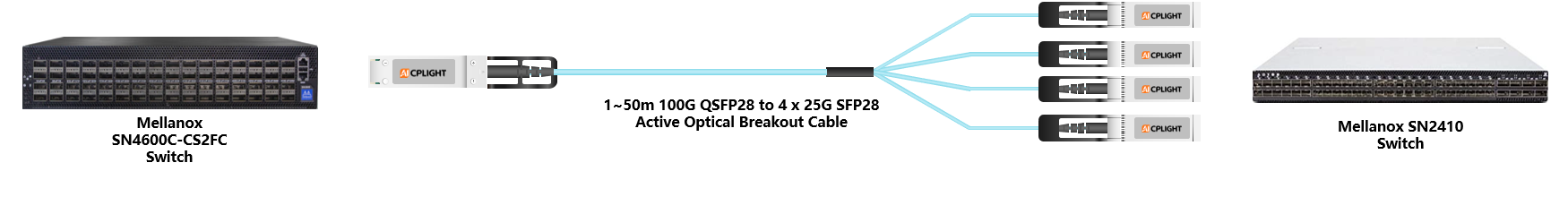 Mellanox Switch links：100G QSFP28 to 100G QSFP28
