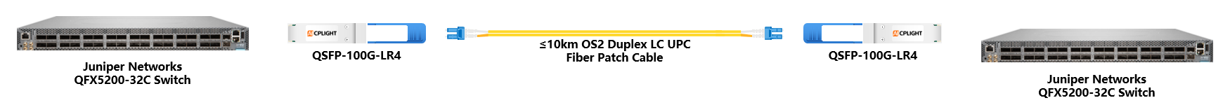 Juniper Switch links：100G QSFP28 to 100G QSFP28
