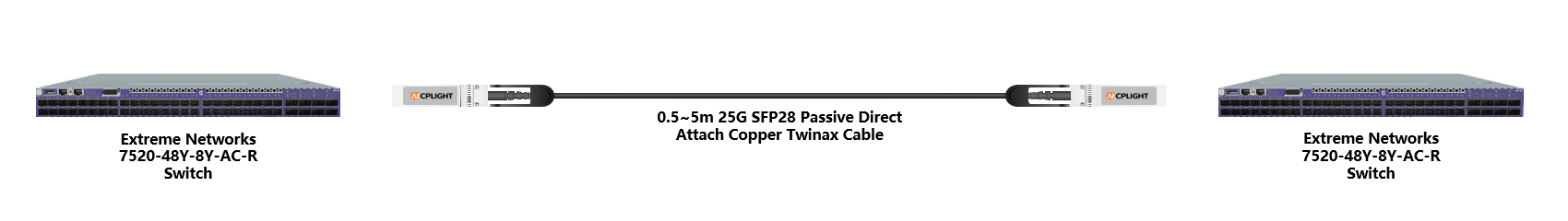 Extreme Switch links：25G To 25G