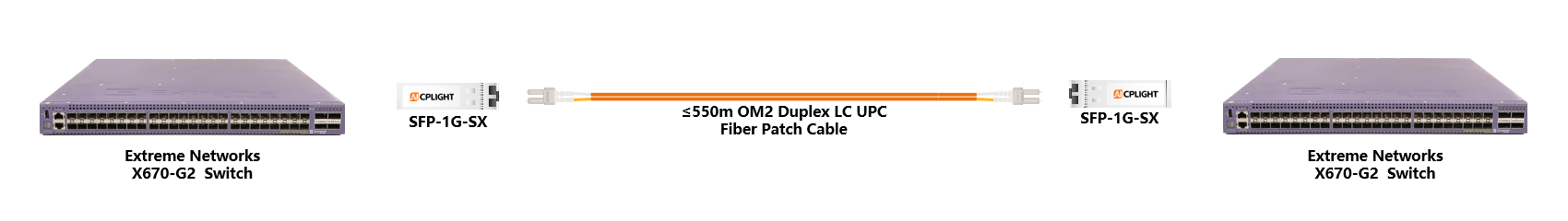 Extreme Switch links：1G SFP to 1G SFP