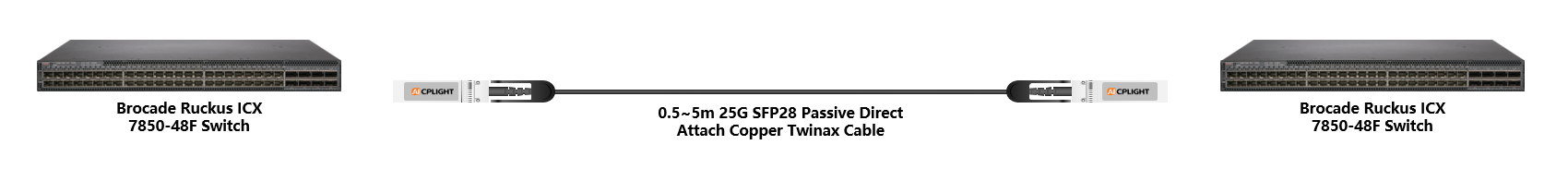 Brocade ICX Switch links：25G To 25G