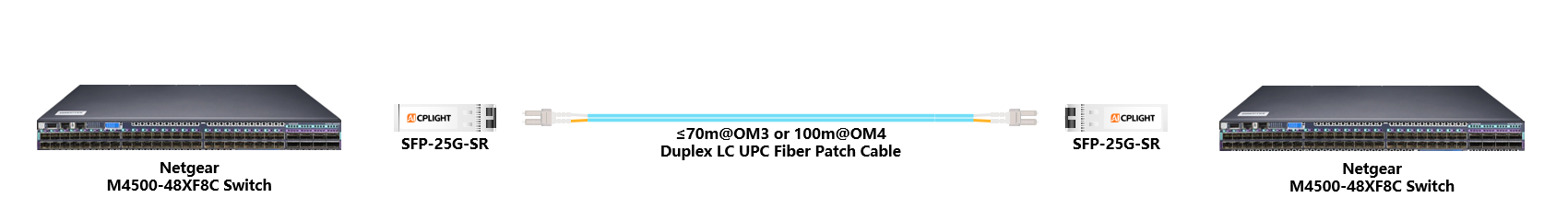 Netgear Switch links：25G SFP28 to 25G SFP28