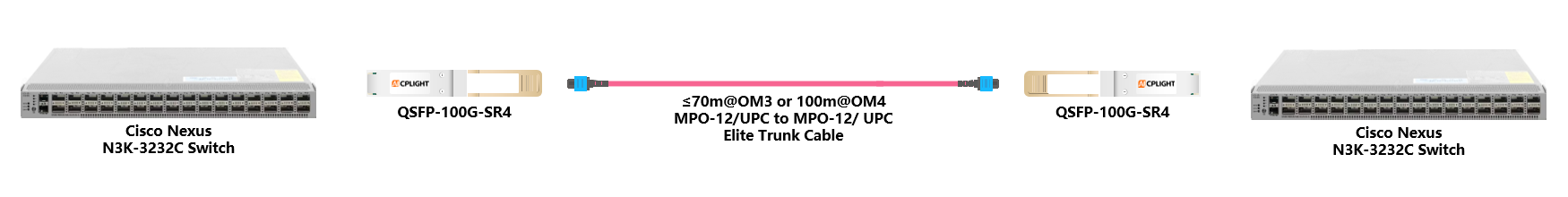 Cisco Nexus Switch links：100G QSFP28 to 100G QSFP28