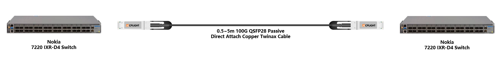 Nokia Switch  links：100G QSFP28 to 100G QSFP28