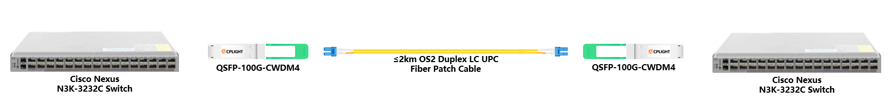 Cisco Nexus Switch links：100G QSFP28 to 100G QSFP28