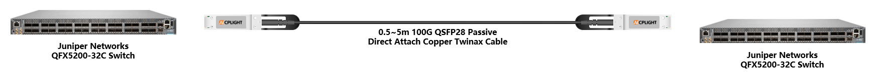 Juniper Switch links：100G QSFP28 to 100G QSFP28