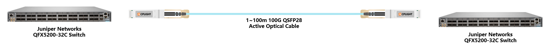 Juniper Switch links：100G QSFP28 to 100G QSFP28