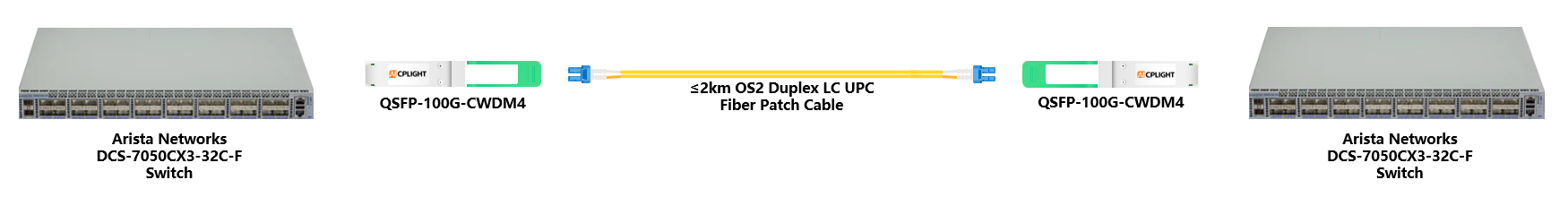 Arista Switch links：100G QSFP28 to 100G QSFP28