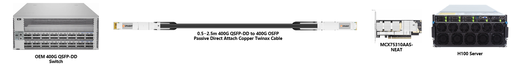 OEM Switch links：400G QSFP-DD to 400G OSFP