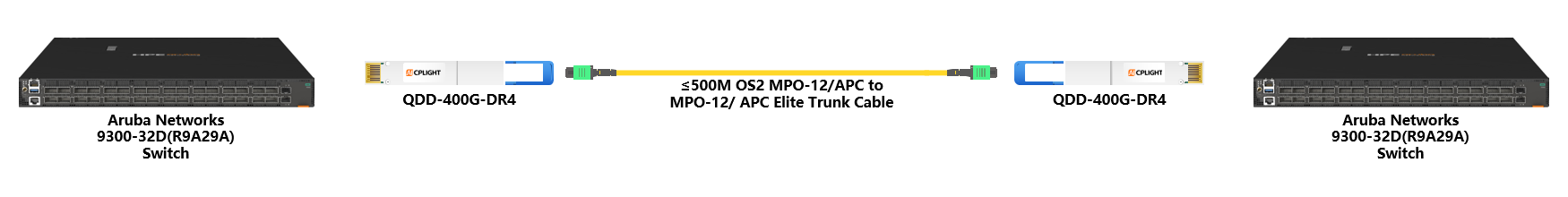 HPE Aruba Switch links：400G QSFP-DD to 400G QSFP-DD