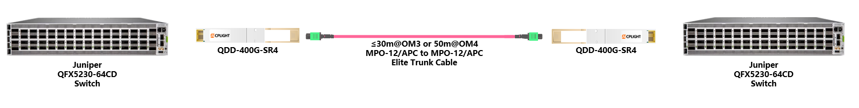 Juniper Switch links：400G QSFP-DD to 400G QSFP-DD