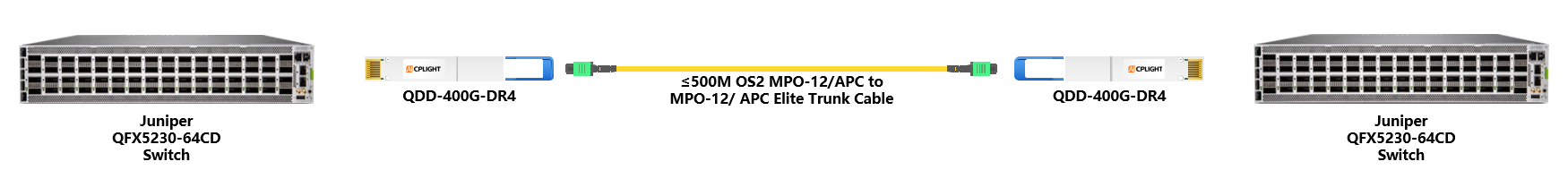 Juniper Switch links：400G QSFP-DD to 400G QSFP-DD