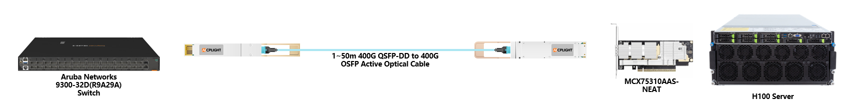 HPE Aruba Switch links：400G QSFP-DD to 400G OSFP