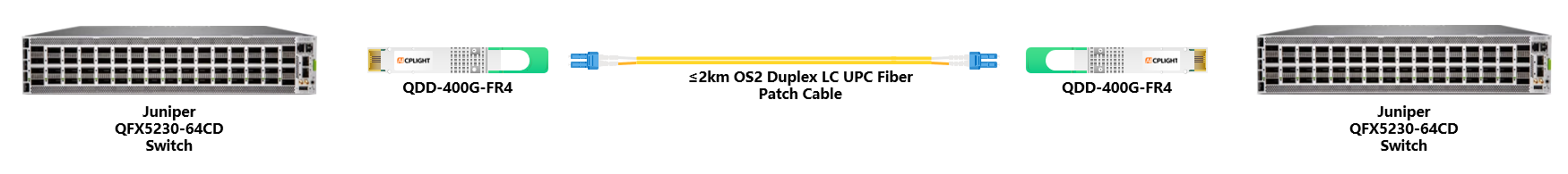 Juniper Switch links：400G QSFP-DD to 400G QSFP-DD