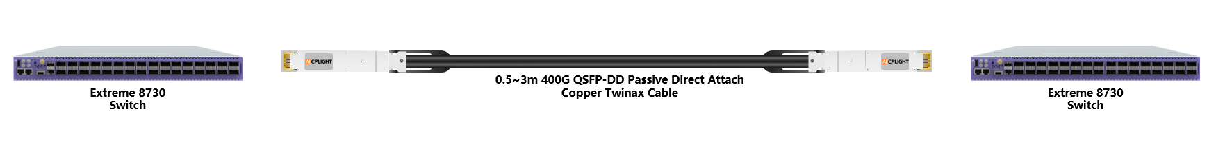 Extreme Switch links：400G QSFP-DD to 400G QSFP-DD