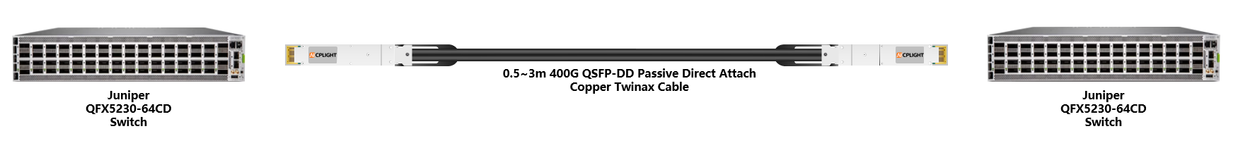 Juniper Switch links：400G QSFP-DD to 400G QSFP-DD