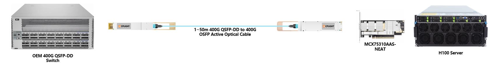 OEM Switch links：400G QSFP-DD to 400G OSFP