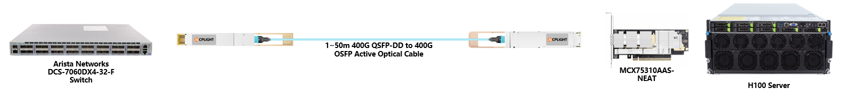 Arista Switch links：400G QSFP-DD to 400G OSFP
