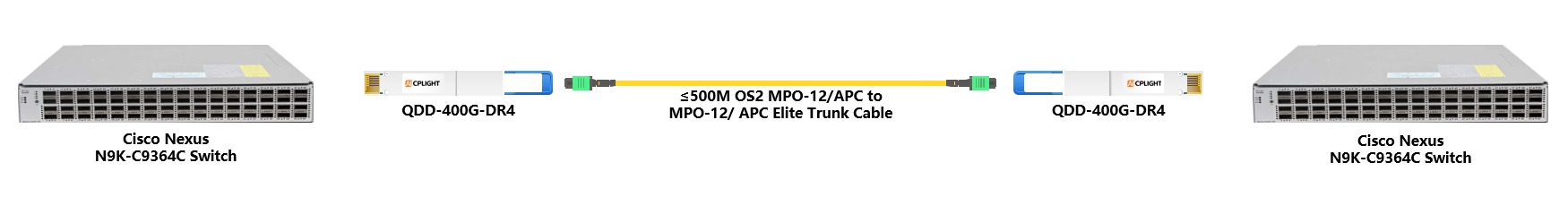 Cisco Nexus Switch links：400G QSFP-DD to 400G QSFP-DD